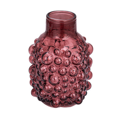 Vase rond en verre à pois surélevés