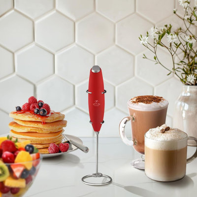 Zulay Kitchen Milk Frother with Stand Handheld Electric Whisk for Coffee Latte and Matcha Executive