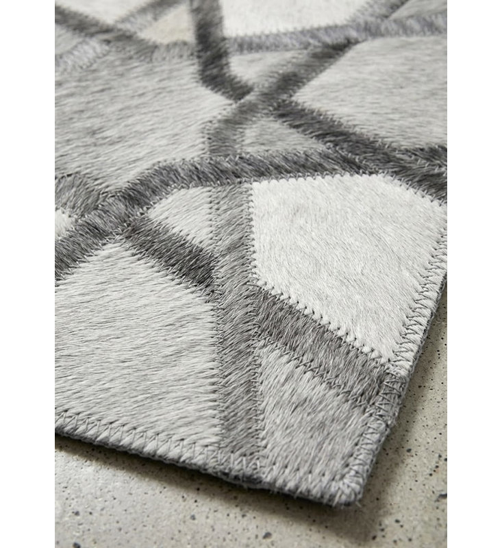 Tapis gris Yocelyne à motif de treillis Abani, 4 pi x 6 pi