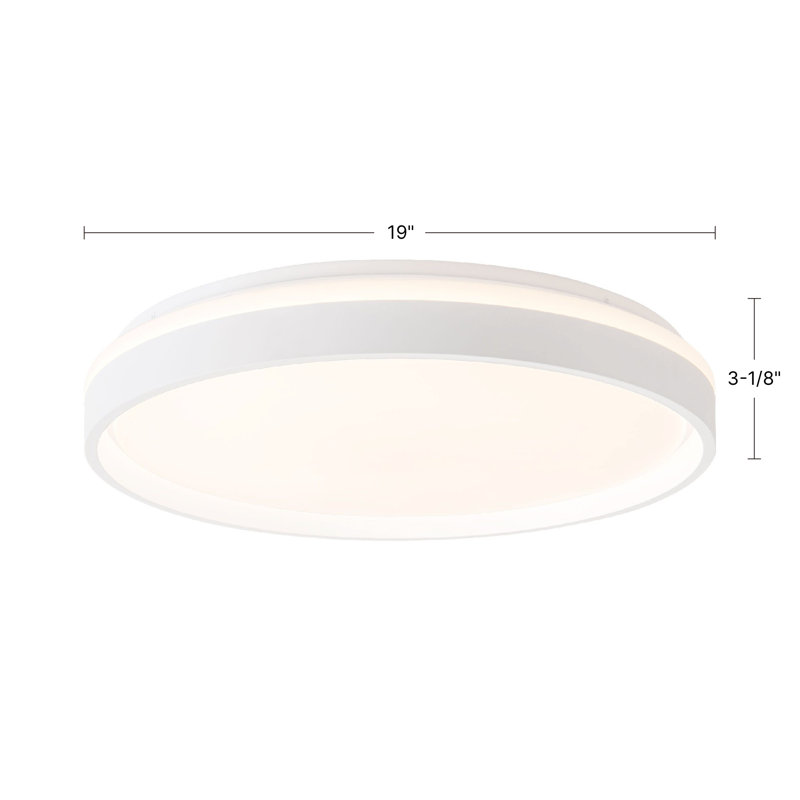 Beanie 15-in White dimmable LED Flush Mount, 20-in, White