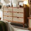 Simple rattan plaited sideboard cabinet