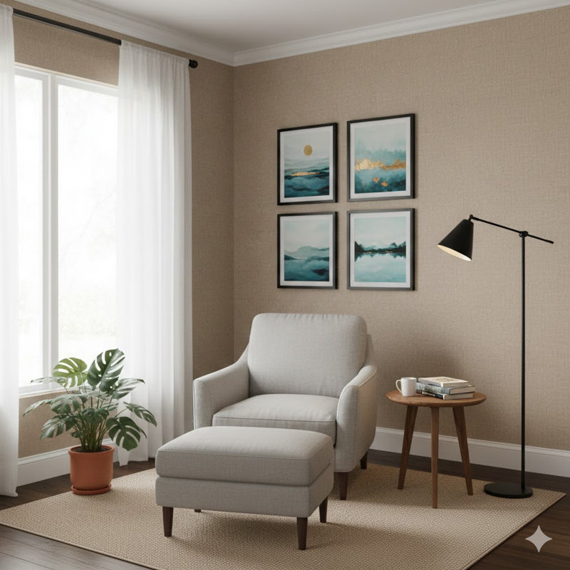 Italian Textures 4 Collection Plain Weave Wallpaper Roll, Bronze