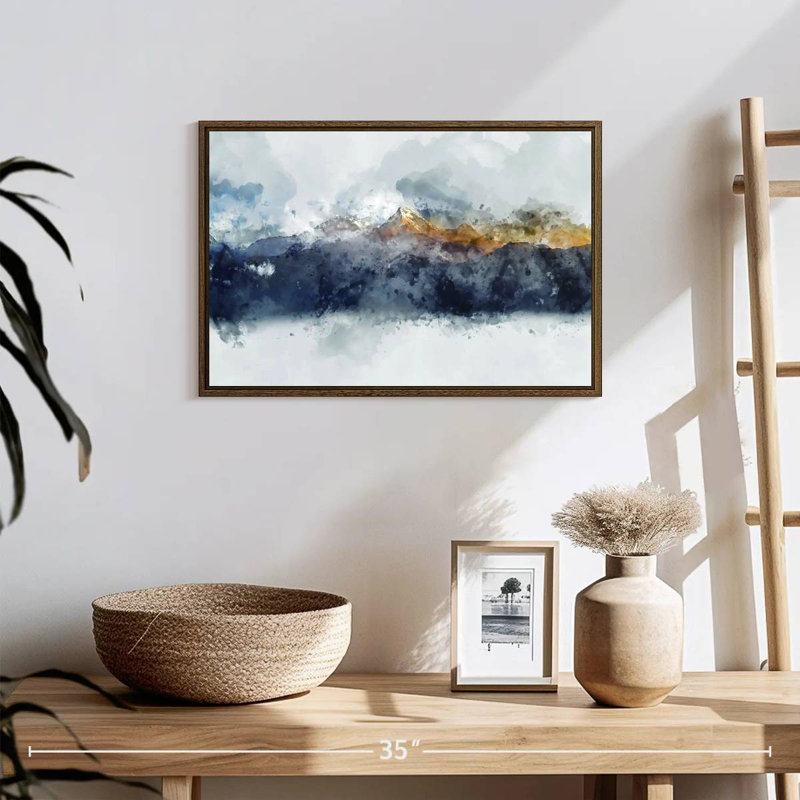 Bolan Mountain Range, 19" X 13", Floating Frame Walnut