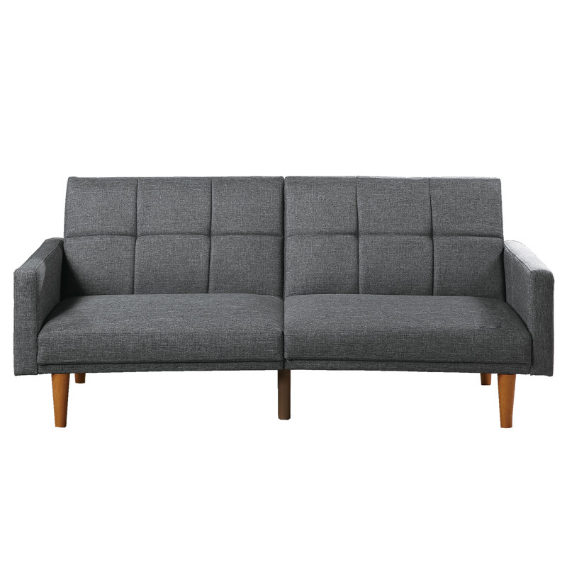 Reste 80'' Upholstered Convertible Sofa, Blue Gray Linen Blend