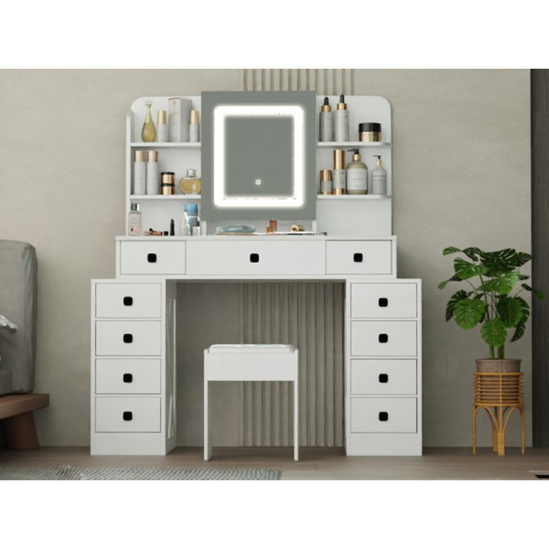 Bureau de coiffeuse avec miroir coulissant Farmhouse