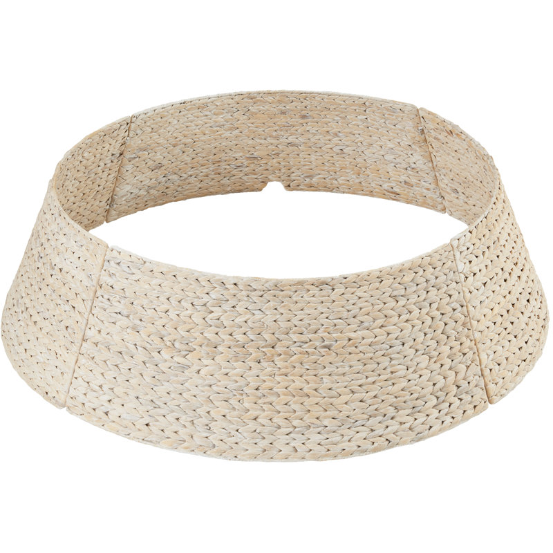 Rattan Tree Collar, 11.25" H x 42" W, Washed White