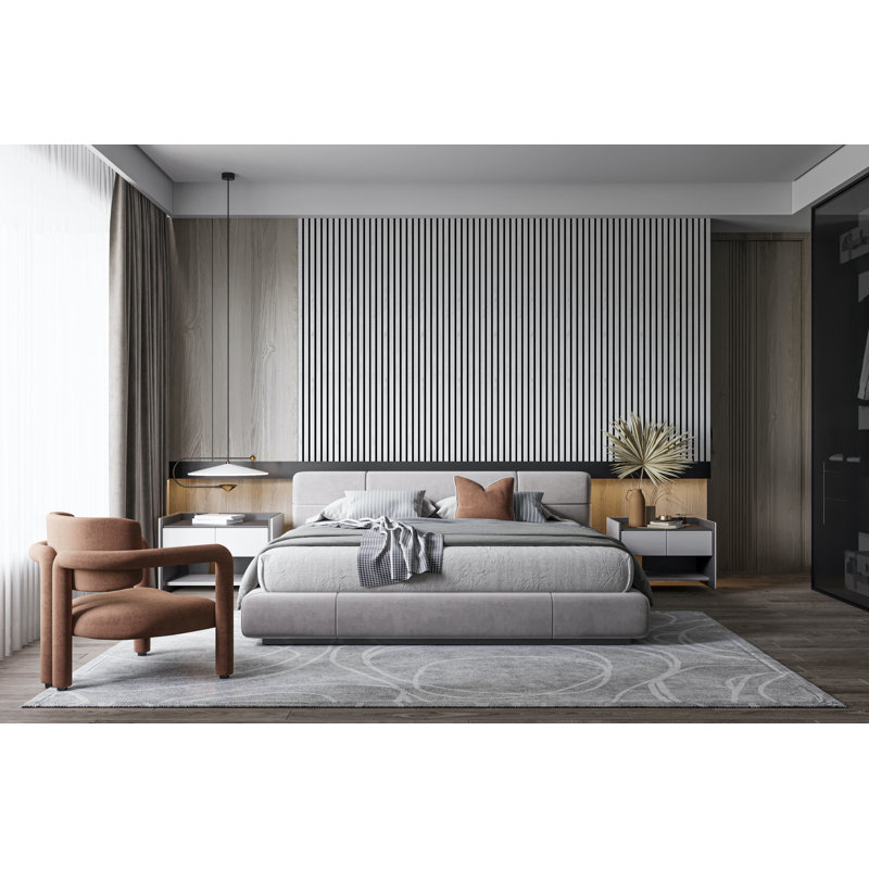 Falkirk Uffcott IV 9,8 po x 106,3 po panneau de faïence en mousse de polystyrène 3D gris (paquet de 3), Gris