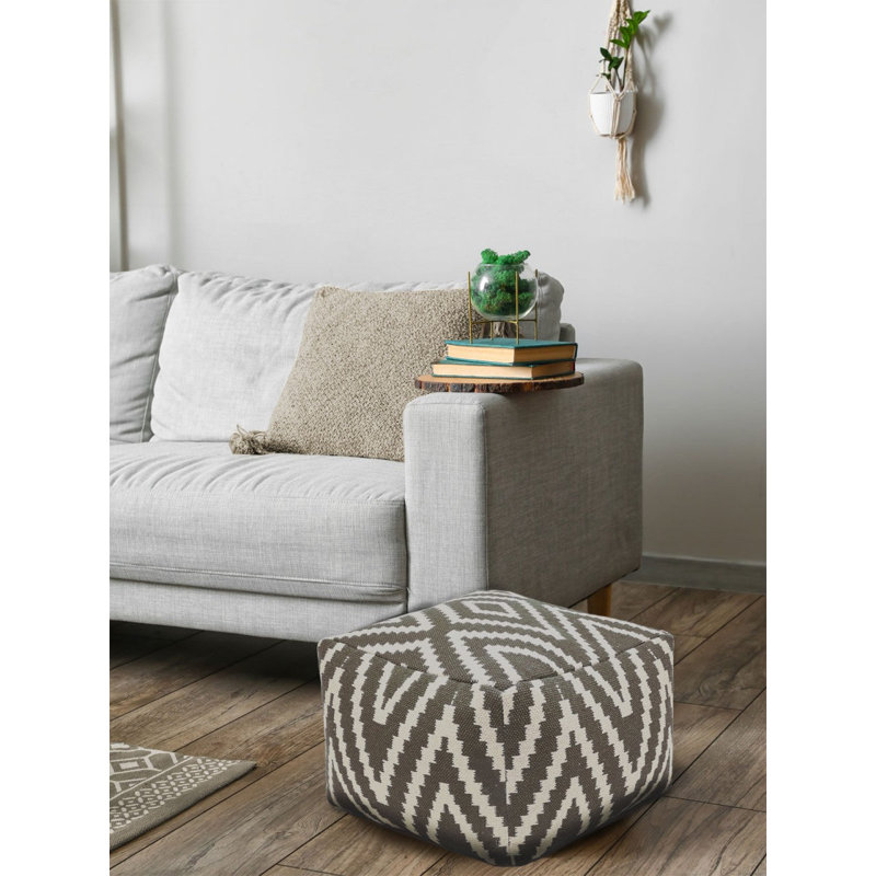 Darrion 55cm Wide Pouffe Ottoman, Taupe