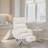 Reclining Facial Beauty Chair with 360°Swivel and Adjustable Footrest, Faux Leather
