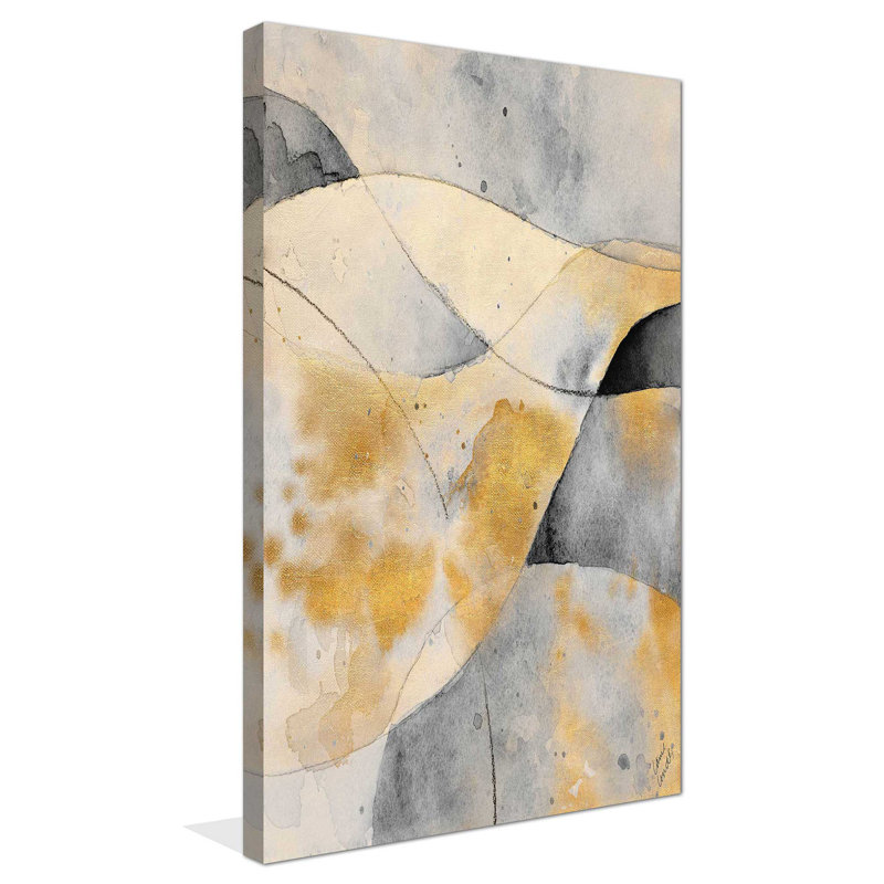 «Gray and Gold Fantasy I» par Lanie Loreth - reproduction d'art sur toile tendue, H 40 po x l 18 po x P 1 po