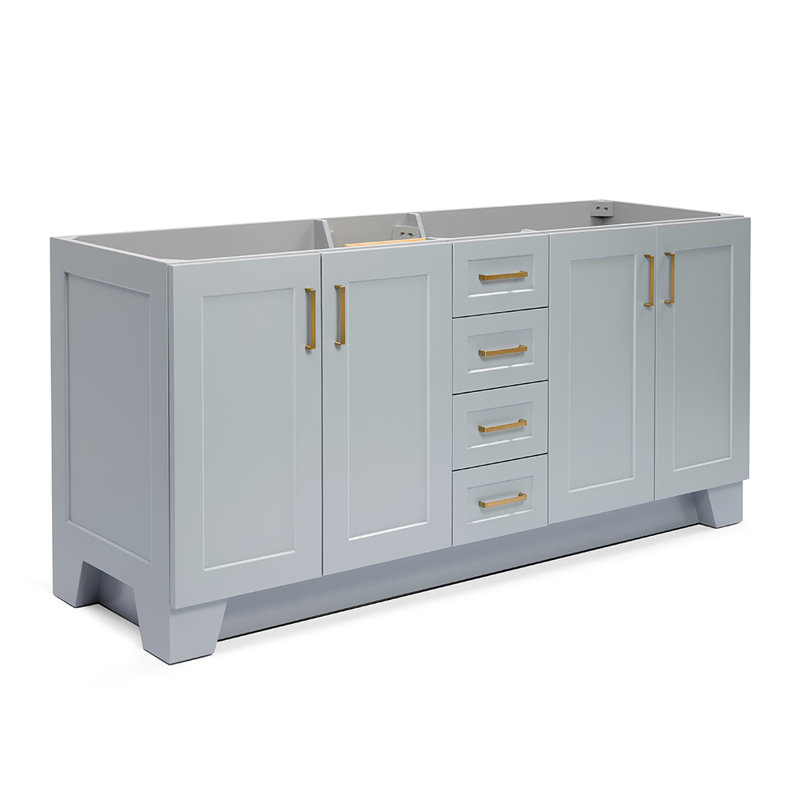 Base de meuble-lavabo double 72 po Sawyer, Gris
