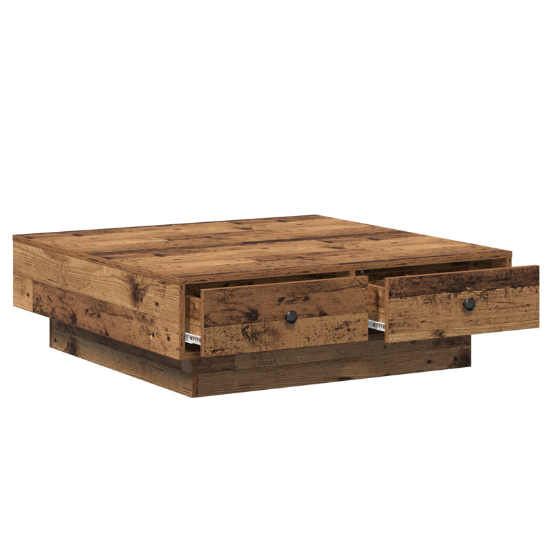 Godfred Pedestal Coffee Table, 90 x 90 x 28 cm (L x W x H), Black Oak