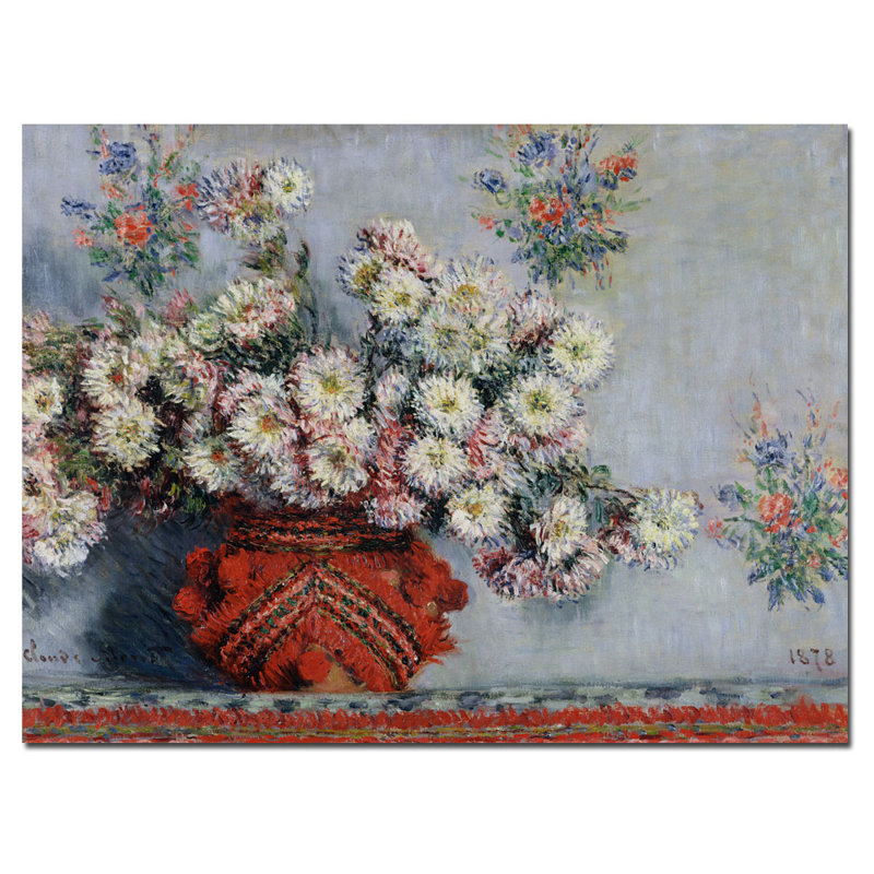 Chrusanthemums, 1878 par Claude Monet - reproduction d'art sur toile, H 18 po x l 24 po x P 2 po