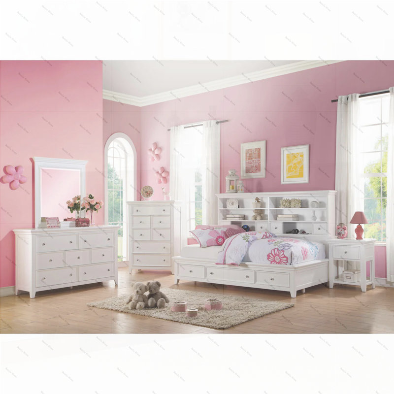 1 Drawer and Open Bottom Shelf Wooden Nightstand in White Finish