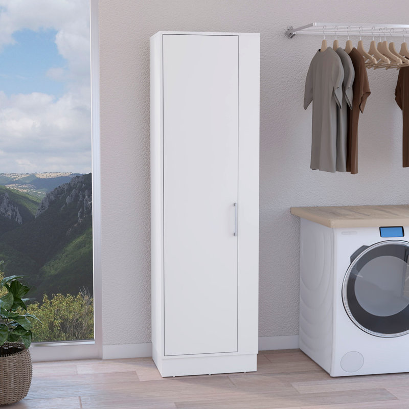 Armoire de rangement, une porte et des tablettes