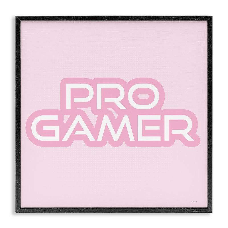 Giclée encadrée de pasteur rose Pro Gamer, design par Yass Naffas Designs, Giclée encadrée noir minuit, H 24 po x l 24 po