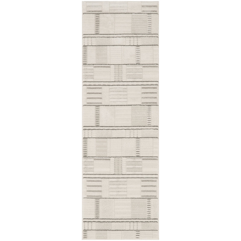 Tapis d'intérieur moderne ivoire Ebern Designs Faunsdale, Tapis de couloir 2 pi x 6 pi