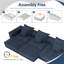 Canapé modulaire moderne surdimensionné avec coussins moelleux, 6 coussins, sans assemblage requis