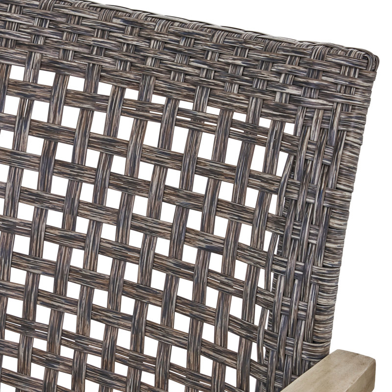 Grey Metal & Wood For Patio, Long-Lasting Seat, Frame With Iron Details Patio Seating, Robust Structure And Accents,, Gray