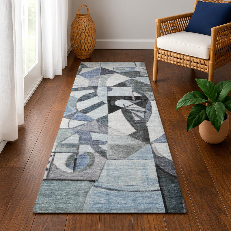 Premium Machine Washable Lubbers AMF1758 Abstract Rug, Runner 2'3" x 7'6"