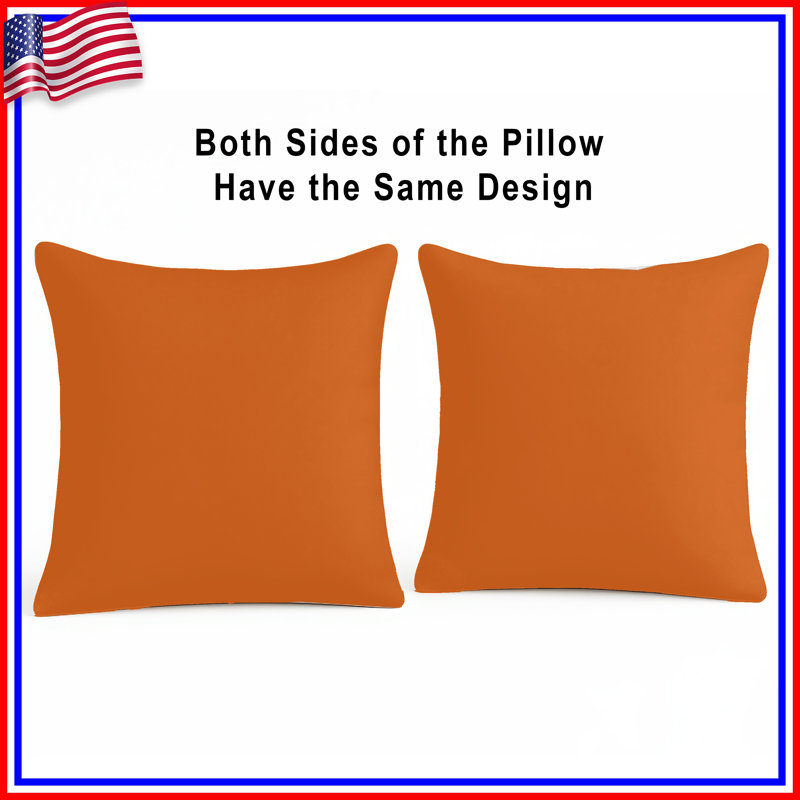 Coussins décoratifs unis à fond orange uni, 20 po x 20 po