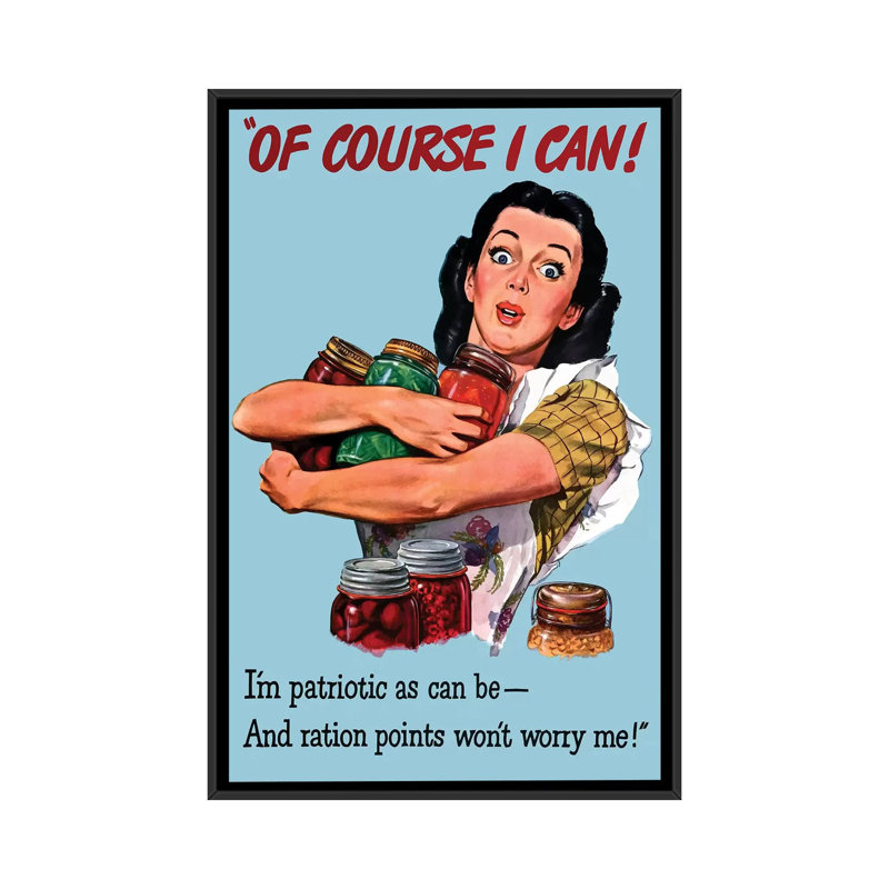 « wwii poster patriotique ration », affiche rétro sur toile, H 26 po x l 18 po x P 1,5 po, Toile avec cadre noir