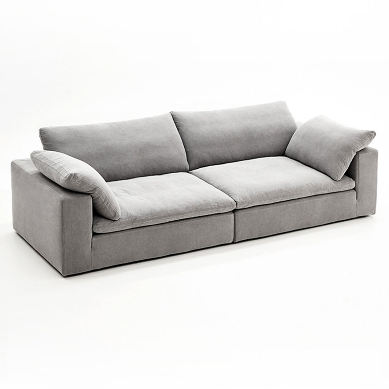 Canapé modulaire gris en polyester, 31.5" H x 110.24" W x 45.28" D