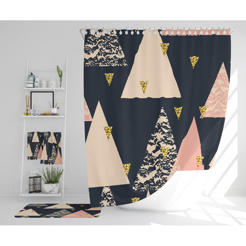 Nazrol Polyester Shower Curtain Set