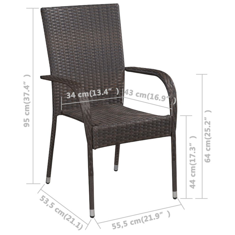 Belvedere 2 - Person Patio Dining Set with Rectangular Table, Brown, Brown