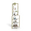 6-Tier Corner Open Shelf Modern Bookcase Wood Rack Freestanding Shelving Unit