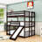 Full Over Full Over Full Bunk Bed With Convertible Slide And Ladder,Guardrails-693757428