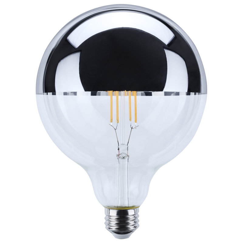 5.5 Watt G25 LED Medium Base 2700K CCT Silver Crown 60 Watt Replacement, Gray/Clear