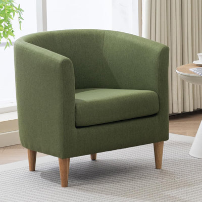 Fauteuil d'appoint Cottle Barrel avec pieds en bois, chaises de salon modernes et confortables avec accoudoirs