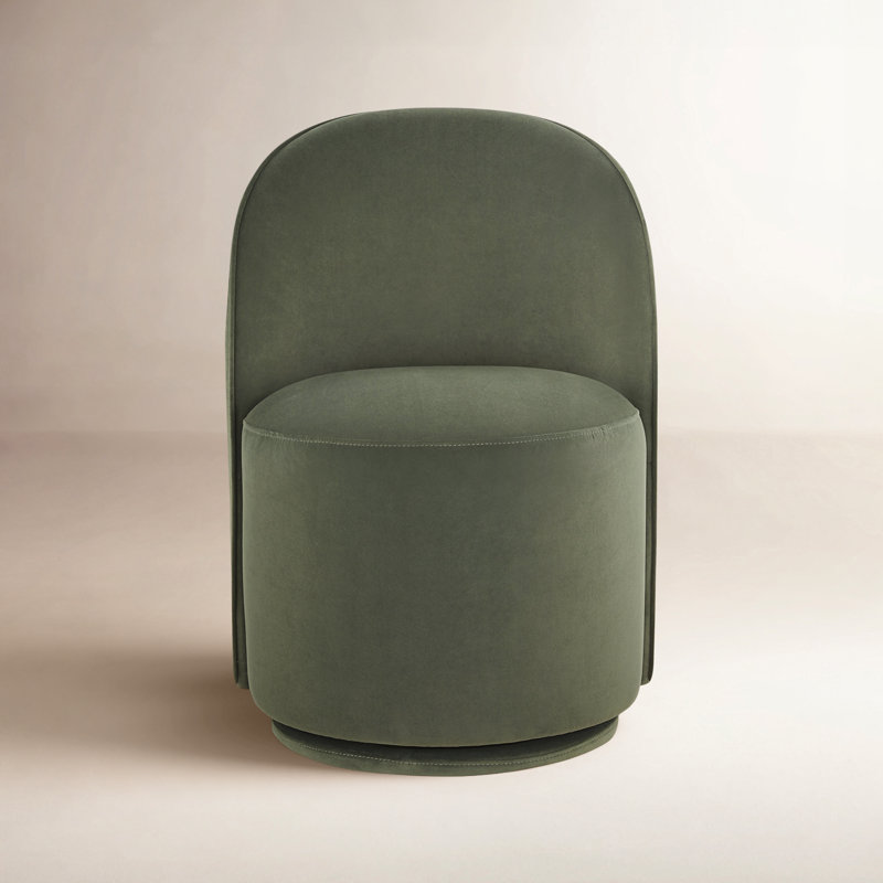 Chaise d'appoint pivotante Sharlene, Velours performance olivine Soren