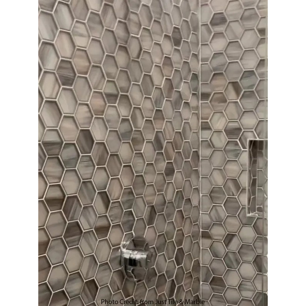 Apollo Tile Solace 9 X 10 In. Matte Glass Mosaic Hexagon Wall And Floor ...