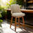Swivel Bar Stools Set of 4 Mid Century Modern Faux Leather Upholstered Counter Height Barstools,Kitchen Island Wooden Bar Chairs,25-Inch Armless Counter Stools with Wood Back and Legs-781950414