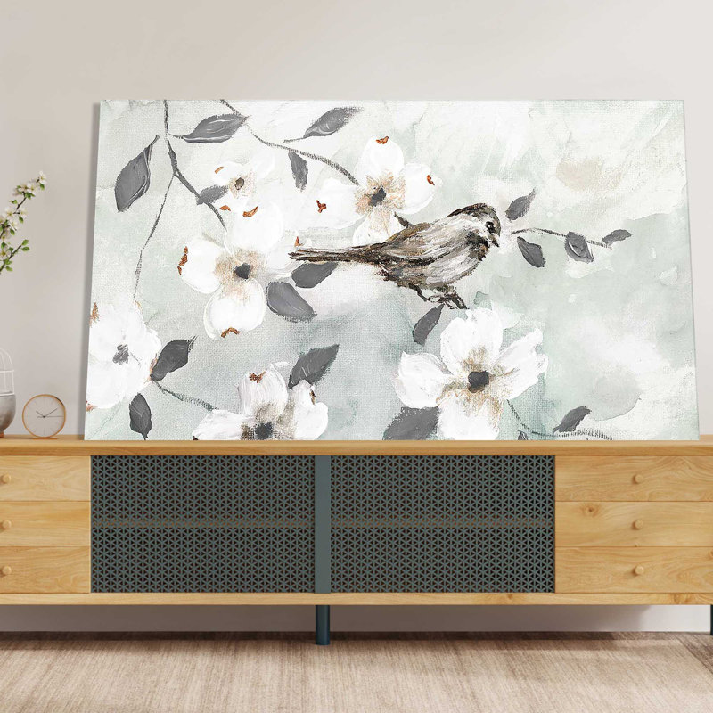 «Spring Solo Serenade II» par Nan - Peinture, L 30 po x H 18 po, Toile tendue