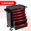 Coffre à outils à 6 tiroirs avec roulettes et tiroirs verrouillables, armoire de rangement pour outils mobile de 13 po x l 21 po x H 30,9 po, organisateur de garage robuste avec poignée ergonomique