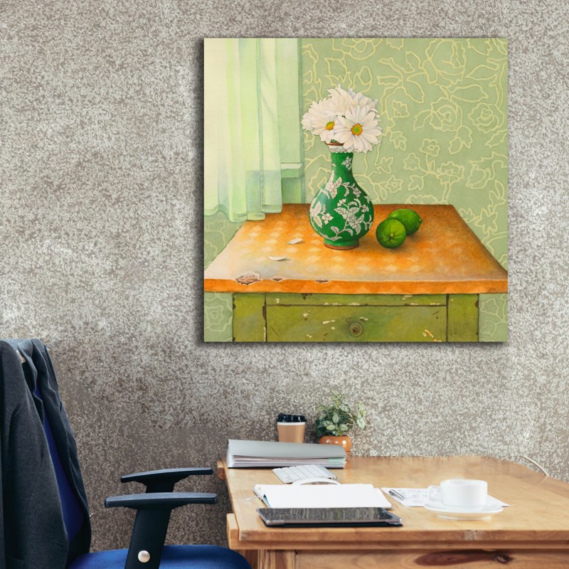  «Daisies And Limes» par Marvindale, art mural sur toile, 37 po x 37 po, H 37 po x l 37 po
