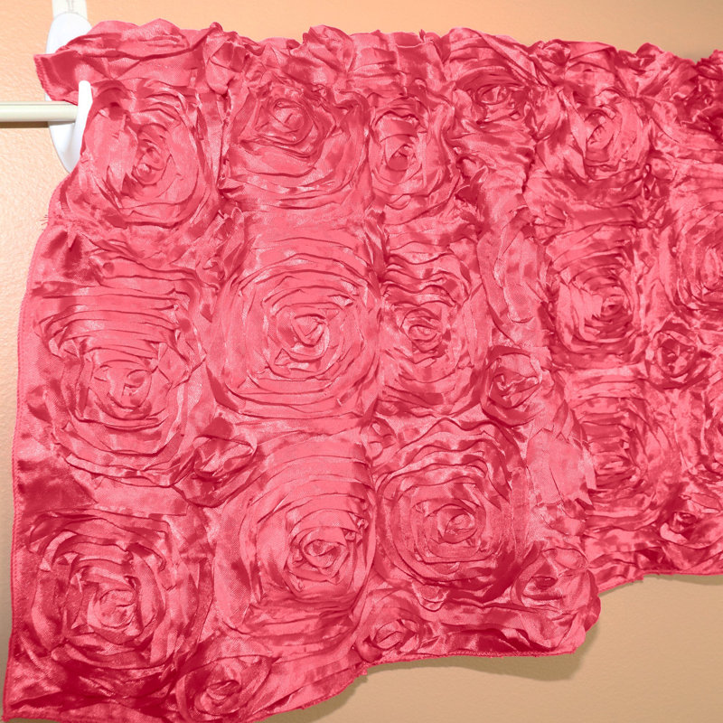 Cantonnière florale sur mesure l 54 po, L 54 po x L 14 po, Corail