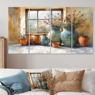 «Farm Pottery Earthy Treasures I - Boho Pottery», ensemble d'art mural