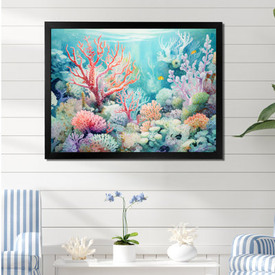 Underwater Coral Symphony Ii II - Coastal Coral Under Water, art mural