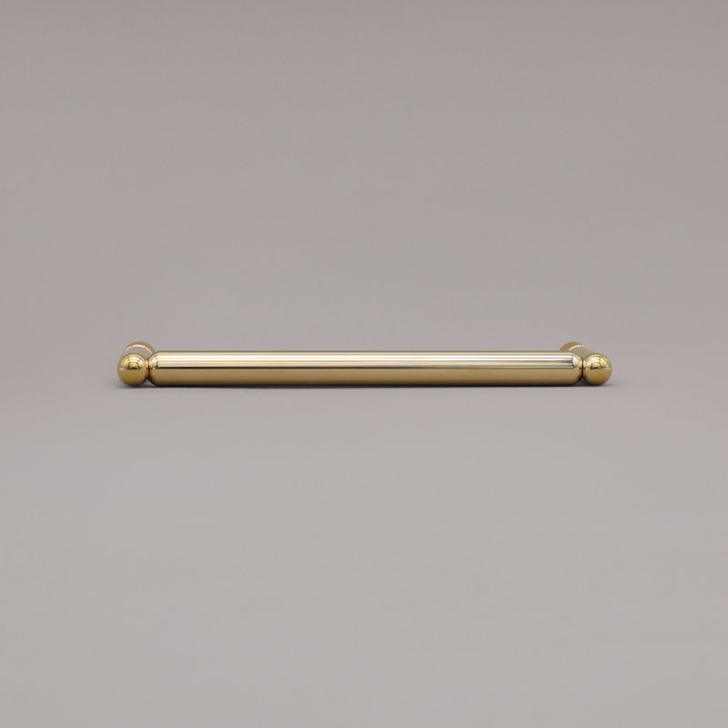 Poignée d'armoire moletée, 6", Unlacquered Brass