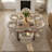 Modern 79" Rectangular Dining Table Set With 6 Upholstered Arm Dining Chairs-1066450988