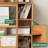 Rattan Glass Door Display Magazine Cabinet