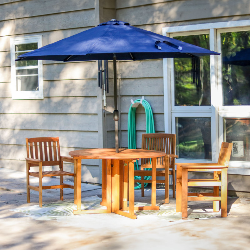 Union Rustic Kerlyn Malaysian Hardwood Gateleg Extendable Outdoor ...