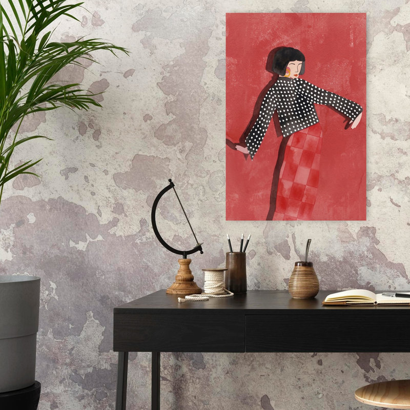 Art mural moderne dansant rouge