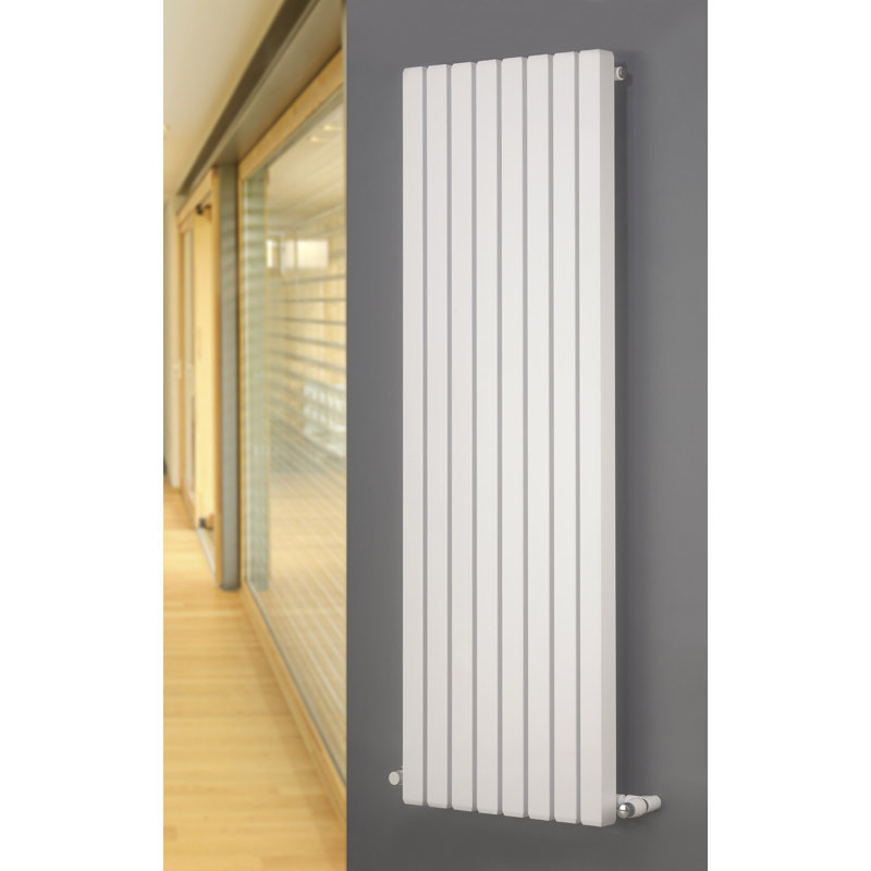 Andy Vertical Designer Radiator, White, 60 cm H x 58.5 cm W x 11.9 cm D