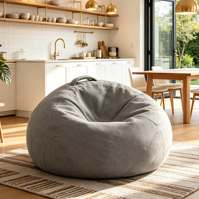 2.5FT Bean Bag Chair for Teens, Foam-Filled Lounge Seat with Carry Handle & Non-Slip Bottom – Soft Comfy Floor Chair for Playroom, Bedroom, Reading Nook