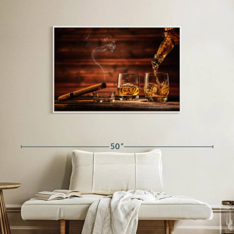 Excellent whisky, Cadre flottant blanc, 40 po x 27 po
